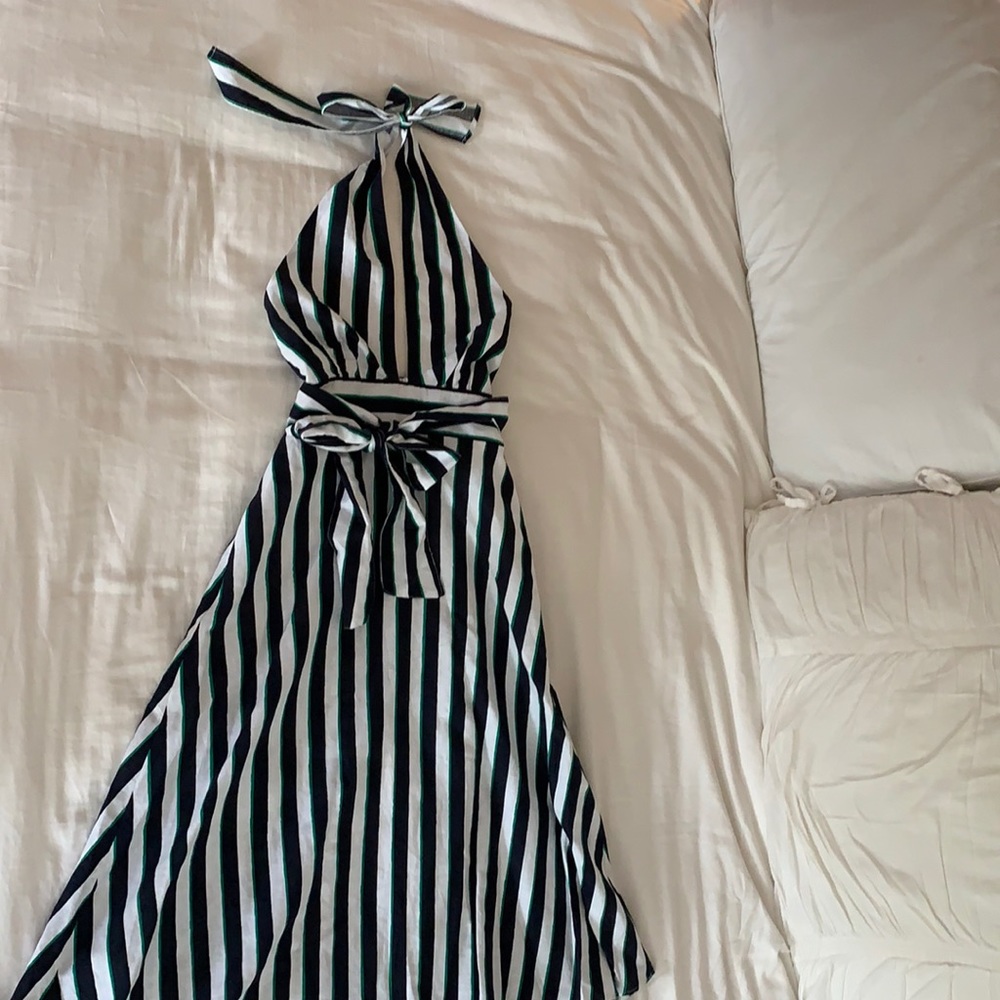 NWT Banana Republic halter striped maxi dress